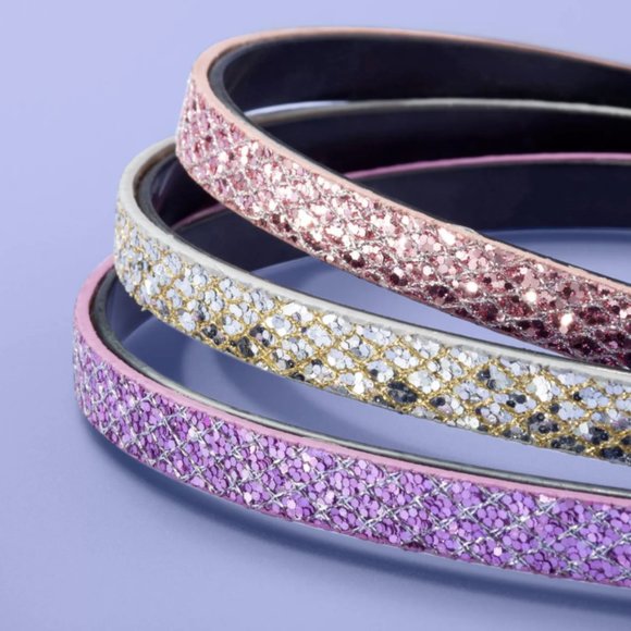 2 More Than Magic Girls' 3 Pack Glitter Headbands - Picture 2 of 4